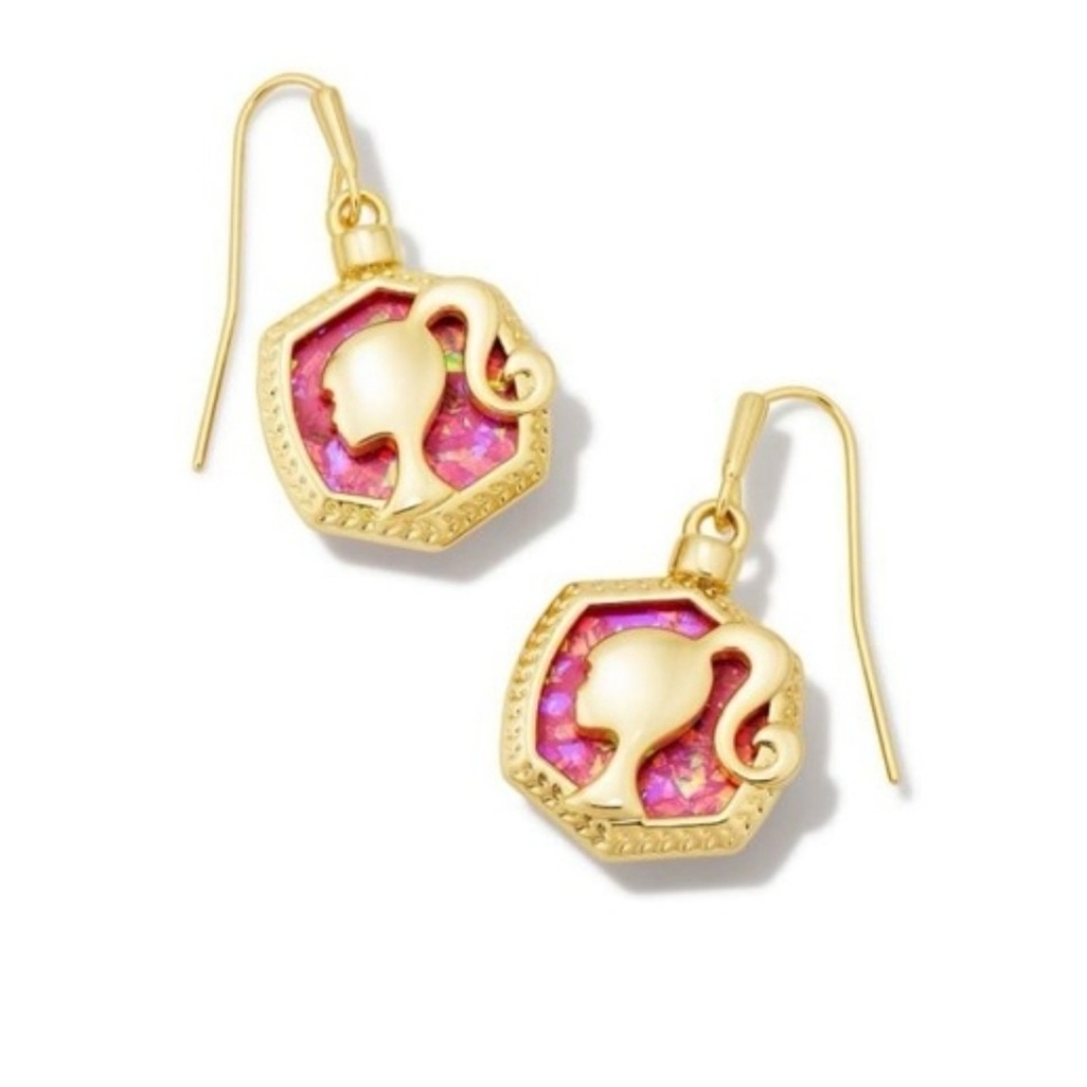 Kendra Scott X Barbie Collab Reversible Pink &  Gold Earrings